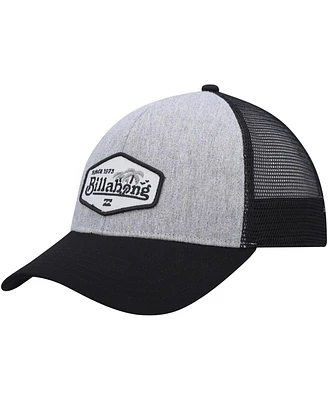 Billabong Men's Heather Gray/Black Walled Trucker Adjustable Snapback Hat