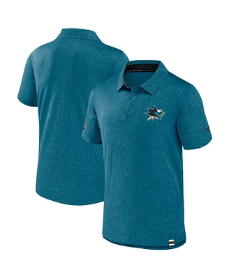 Fanatics Men's Teal San Jose Sharks Authentic Pro Jacquard Polo Shirt