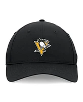 Fanatics Men's Black Pittsburgh Penguins Front Office Ripstop Adjustable Hat