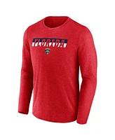 Fanatics Men's Heather Red Florida Panthers Transition Long Sleeve T-Shirt