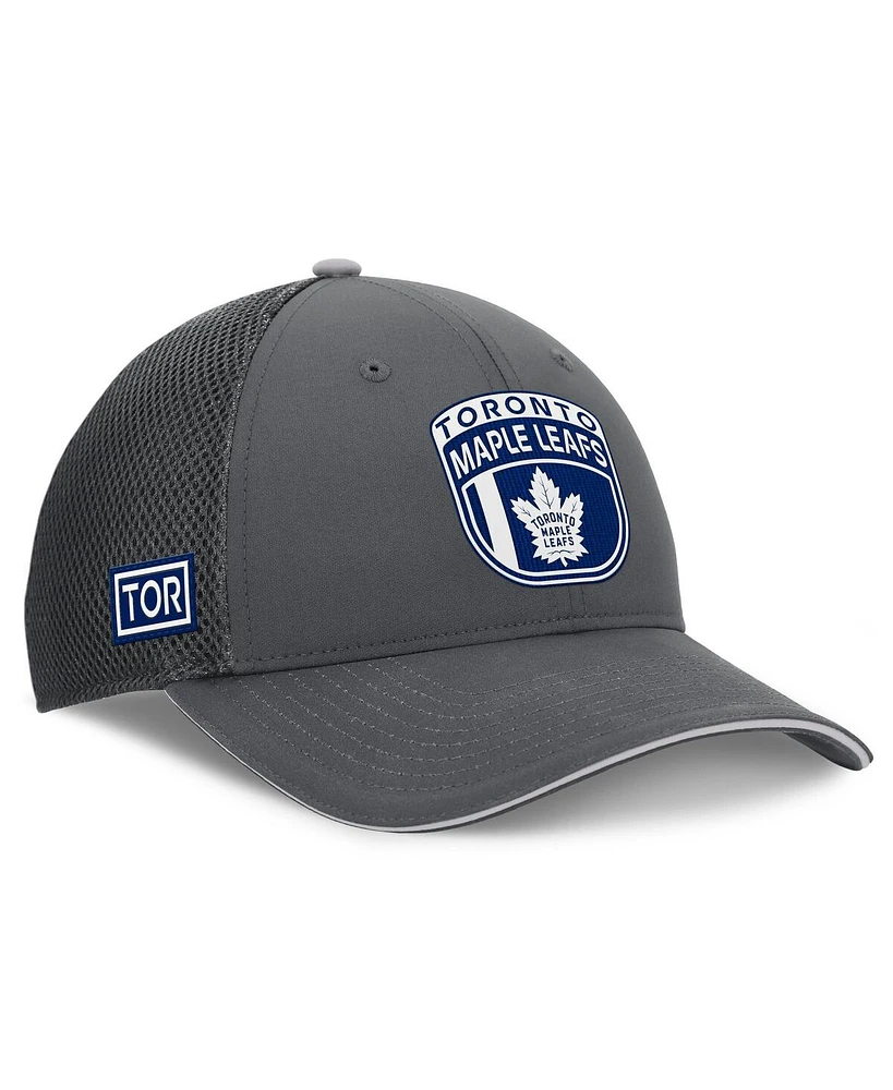 Fanatics Men's Gray Toronto Maple Leaf's Authentic Pro Home Ice Trucker Adjustable Hat