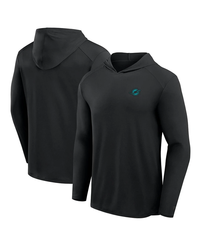 Fanatics Men's Gray Miami Dolphins Front Office Power Mono Long Sleeve Hoodie T-Shirt