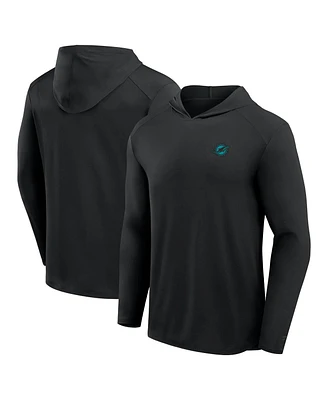 Fanatics Men's Gray Miami Dolphins Front Office Power Mono Long Sleeve Hoodie T-Shirt