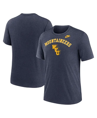 Nike Men's Heather Navy West Virginia Mountaineers Legacy Arch Tri-Blend T-Shirt