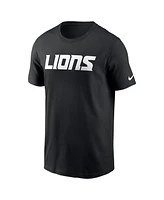 Nike Men's Black Detroit Lions Primetime Wordmark Essential T-Shirt