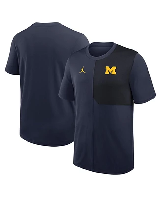 Jordan Men's Navy Michigan Wolverines 2025 Sideline Uv Performance Coach T-Shirt