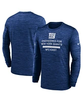 Nike Men's Royal New York Giants Sideline Velocity Performance Long Sleeve T-Shirt