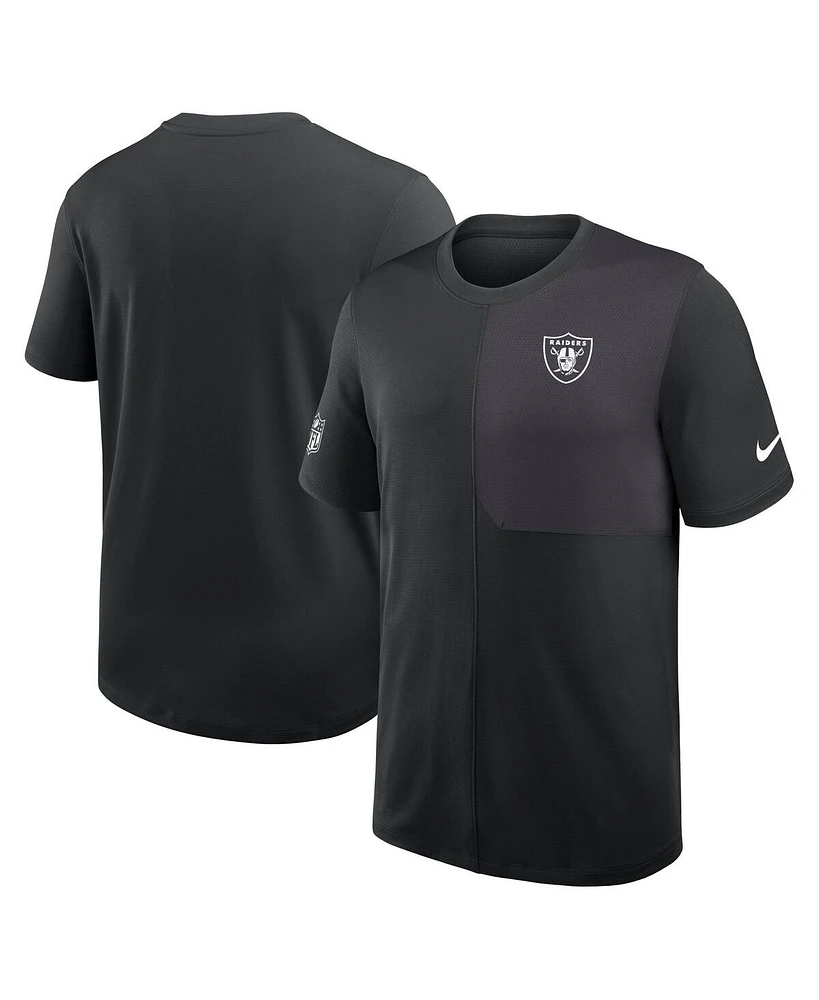 Nike Men's Black Las Vegas Raiders Sideline Uv Performance Coach Shirt