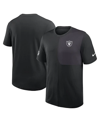 Nike Men's Black Las Vegas Raiders Sideline Uv Performance Coach Shirt