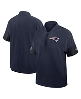 Nike Men's Navy New England Patriots Sideline Short Sleeve Quarter-Zip Performance Coach Jacket