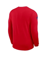 Nike Men's Red Buffalo Bills Sideline Coach Uv Performance Long Sleeve T-Shirt