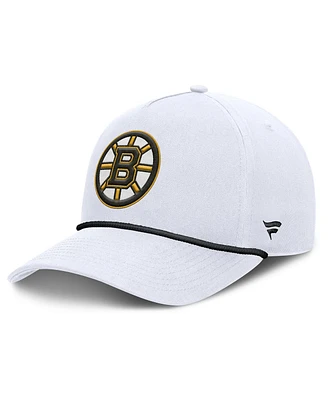Fanatics Men's White Boston Bruins Rope A-Frame Adjustable Hat