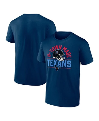 Fanatics Men's Navy Houston Texans H-Town Helmet T-Shirt