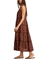 Lucky Brand Women's Cotton Market Day Floral Tiered Dress