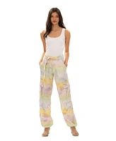 blue revival Women's Ava Mid-Rise Cargo Pants