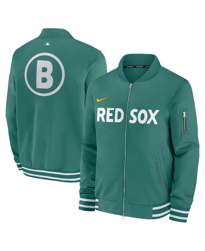 Nike Men's Green Boston Red Sox 2025 City Connect Authentic Collection Full-Zip Bomber Jacket
