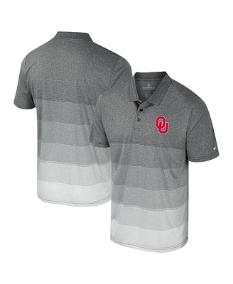 Colosseum Men's Gray Oklahoma Sooners Striped Mesh Polo Shirt
