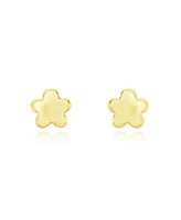 The Lovery Puffy Gold Flower Stud Earrings 14K Gold