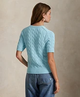 Polo Ralph Lauren Women's Cable-Knit Cotton Short-Sleeve Cardigan