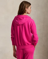 Polo Ralph Lauren Women's Big Pony Lightweight Fleece Zip Hoodie Sweatshirt