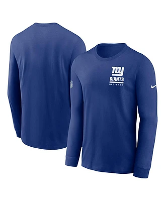 Nike Men's Royal New York Giants Sideline Performance Long Sleeve T-Shirt