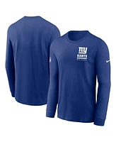Nike Men's Royal New York Giants Sideline Performance Long Sleeve T-Shirt