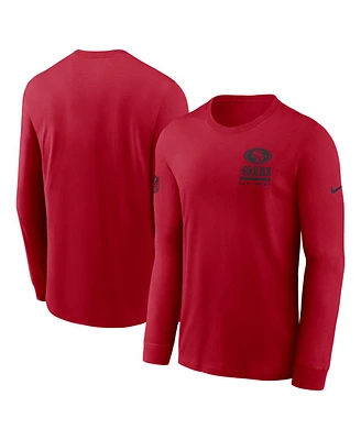 Nike Men's Scarlet San Francisco 49ers Sideline Performance Long Sleeve T-Shirt