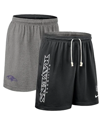 Nike Men's Black Baltimore Ravens Sideline Reversible Performance Shorts