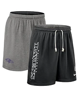 Nike Men's Black Baltimore Ravens Sideline Reversible Performance Shorts
