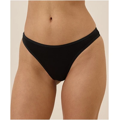 Pact Women's Organic Cotton Everyday Classic Fit Thong 6-Pack