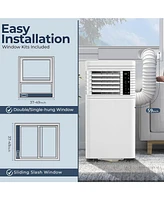 Zafro 8,000 Btu Portable Air Conditioner, Quiet Ac Unit Cools Up to 350 Sq.Ft, 4-in-1 with Fan, Dehumidifier, Sleep Mode, 24H Timer, Led Display, Remo