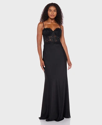 Alex & Sophia Juniors' Sweetheart Sleeveless Long Dress
