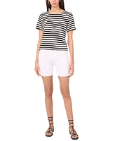 Vince Camuto Women's Striped Crewneck Short-Sleeve Top