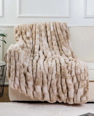 Happycare Textiles Fuzzy Faux Fur Throw, 60" x 50"