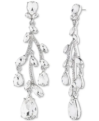 Givenchy Silver Tone Viney Crystal Chandelier Earrings