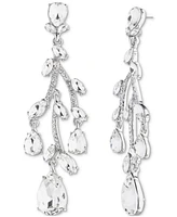 Givenchy Silver Tone Viney Crystal Chandelier Earrings