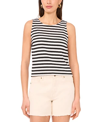 Vince Camuto Women's Striped Crewneck Sleeveless Top