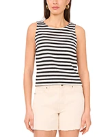 Vince Camuto Women's Striped Crewneck Sleeveless Top