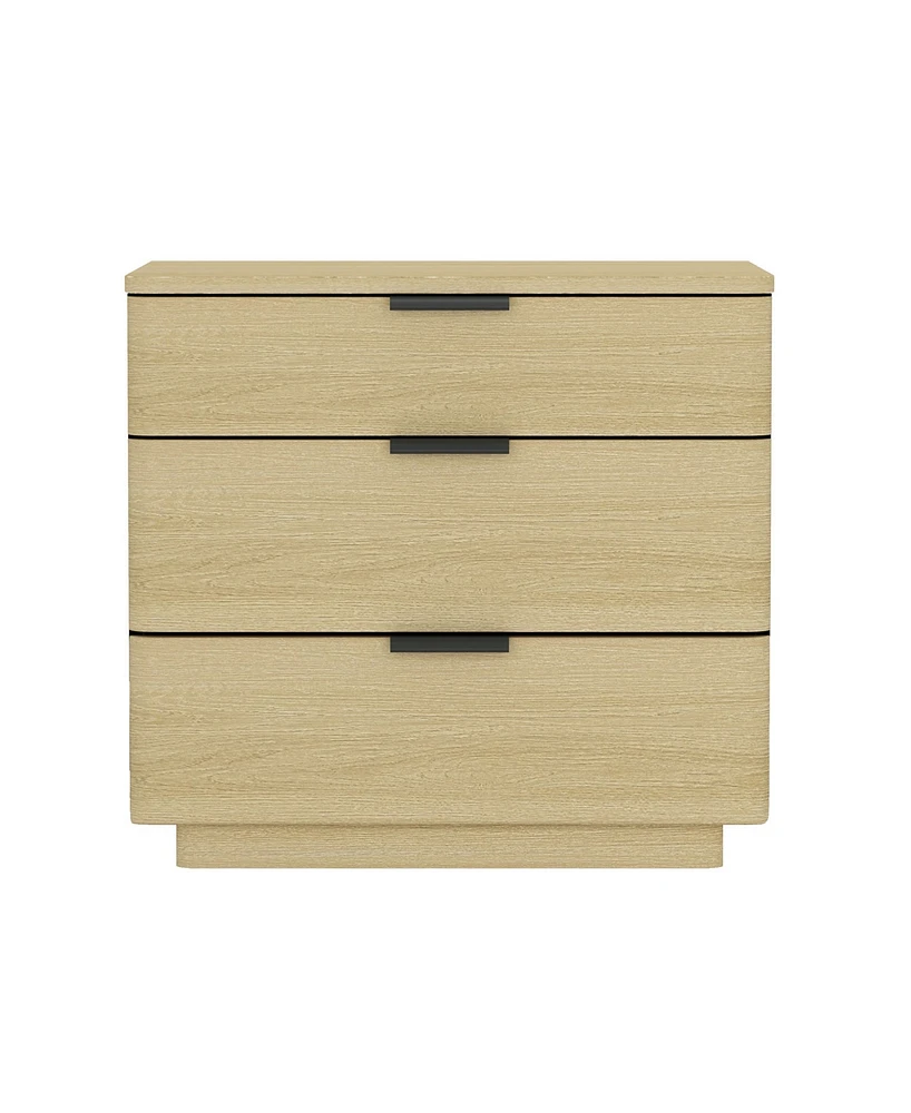 Manhattan Comfort 26" Medium Density Fiberboard Payton Modern 3-Drawer Nightstand
