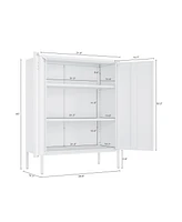 Manhattan Comfort 31.5" Steel Naomi Modern 3-Shelf Accent Cabinet
