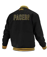Fisll Men's and Women's Black Indiana Pacers Logoman Shadow Collection Full-Snap Varsity Jacket