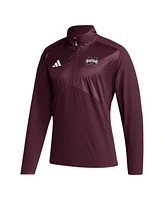 Adidas Men's Maroon Mississippi State Bulldogs Sideline Aeroready Raglan Sleeve Quarter-Zip Jacket