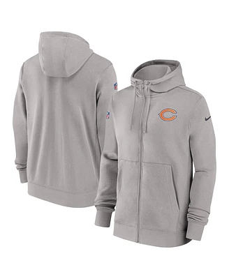 Nike Men's Gray Chicago Bears 2023/24 Sideline Club Full-Zip Hoodie