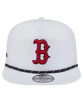New Era Men's White Boston Red Sox Perforated Golfer Snapback Hat