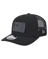 New Era Men's Black Texas Rangers Tonal Flag 9SEVENTY Stretch-Snap Hat