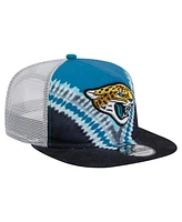 New Era Men's Teal/Black Jacksonville Jaguars Throwback Dye Golfer Snapback Hat