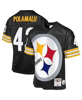 Mitchell & Ness Big Boys and Girls Troy Polamalu Black Pittsburgh Steelers 2005 Throwback Fashion Jersey