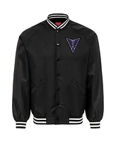 Sportiqe Men's and Women's Eclipse Black Golden State Valkyries Rock Roll Collection Ringo Satin Raglan Full-Snap Bomber Jacket