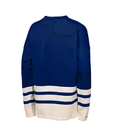 Mitchell & Ness Big Boys and Girls Blue New York Rangers Chainstitch Heavyweight Long Sleeve T-Shirt