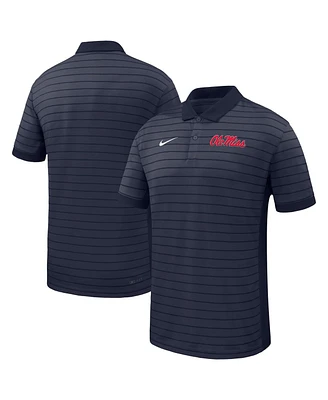 Nike Men's Navy Ole Miss Rebels 2025 Early Season Coaches Sideline Victory Stripe Performance Polo Shirt